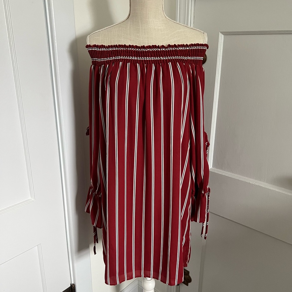 Charming Charlie Smocked Off Shoulder Dress XL NWT